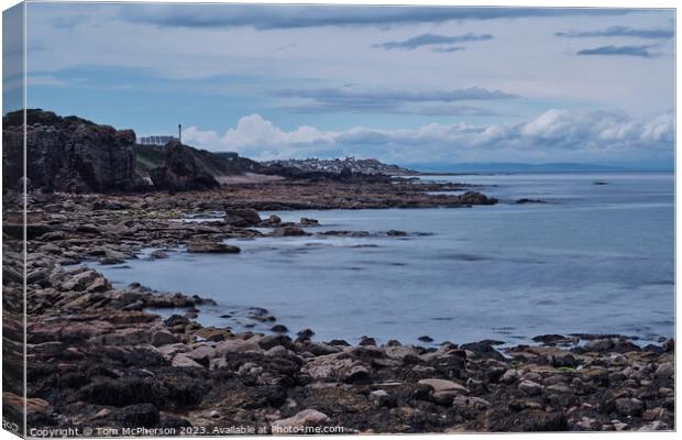 Serene Tranquility at Cummingston Rocks Canvas Print by Tom McPherson