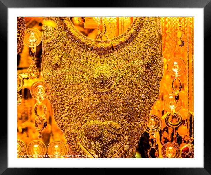 Golden Jewelry Grand Bazaar Istanbul Turkey Framed Mounted Print by William Perry