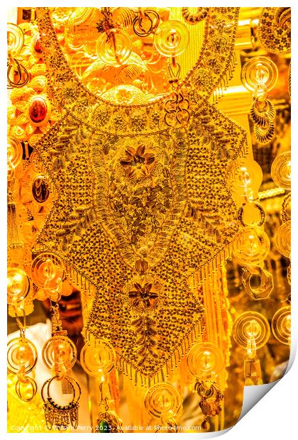 Colorful Golden Jewelry Necklaces Ornaments Grand Bazaar Istanbu Print by William Perry