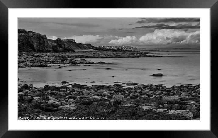 "Monochrome Marvels: Captivating Stacks at Moray  Framed Mounted Print by Tom McPherson