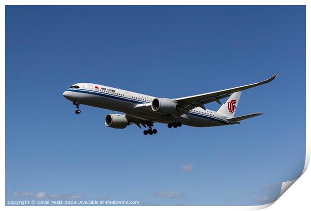 China Airlines Airbus A350 Print by David Pyatt