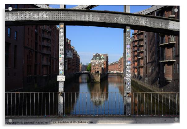 Wasserschloss in the Speicherstadt of Hamburg Acrylic by Dietmar Rauscher