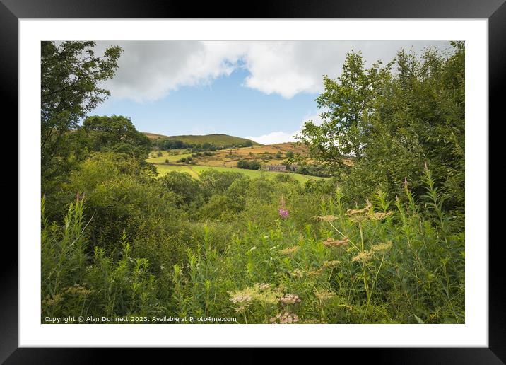 Hillside view Framed Mounted Print by Alan Dunnett
