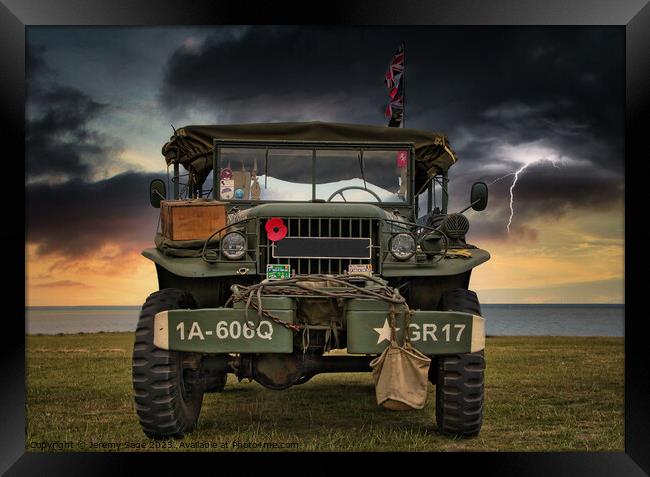"Power Wagon: A Stalwart Military Truck" Framed Print by Jeremy Sage