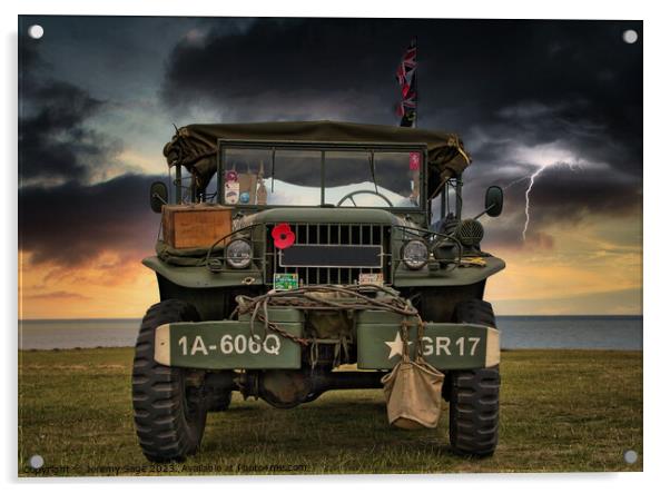 "Power Wagon: A Stalwart Military Truck" Acrylic by Jeremy Sage