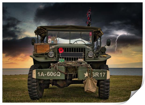 "Power Wagon: A Stalwart Military Truck" Print by Jeremy Sage