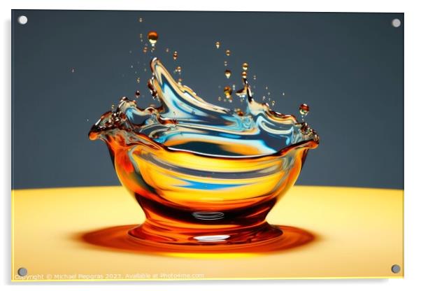 A liquid splashing artwork in beautiful colors created with gene Acrylic by Michael Piepgras