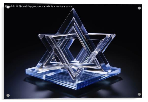 An impossible geometric puzzle made of glass created with genera Acrylic by Michael Piepgras