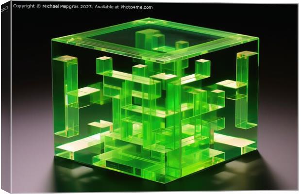 An impossible geometric puzzle made of glass created with genera Canvas Print by Michael Piepgras