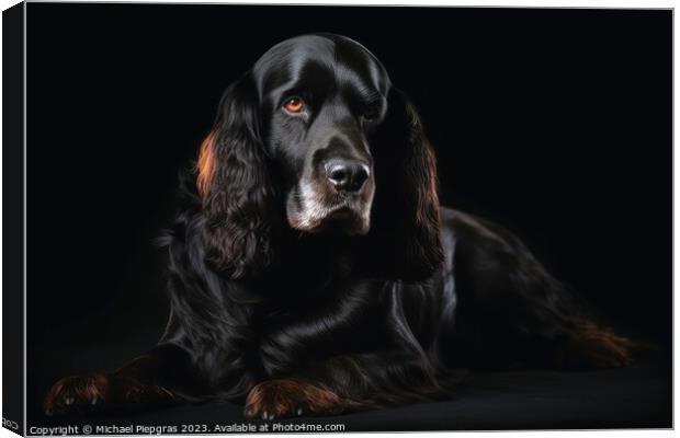 Portrait of a cute english cocker spaniel dog created with gener Canvas Print by Michael Piepgras