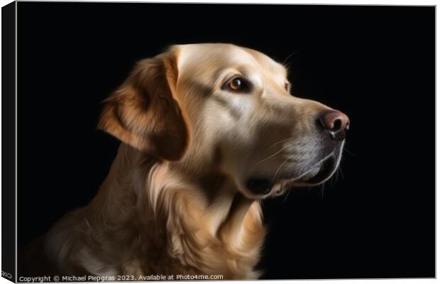 Portrait of a cute golden retriever dog created with generative  Canvas Print by Michael Piepgras