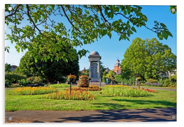Vivary Park Gardens & Cenotaph Acrylic by Darren Galpin