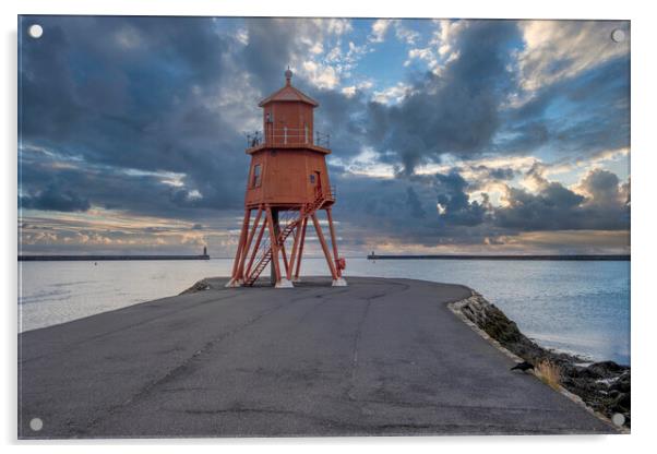 Herd Groyne Lighthouse Acrylic by Steve Smith
