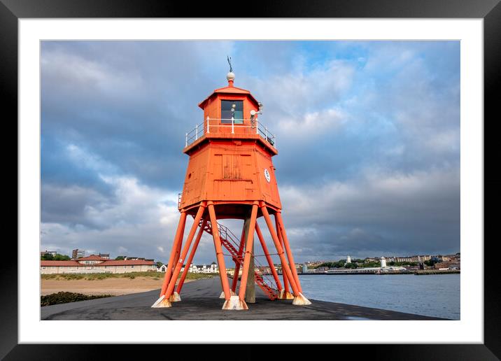 Herd Groyne Lighthouse Framed Mounted Print by Steve Smith