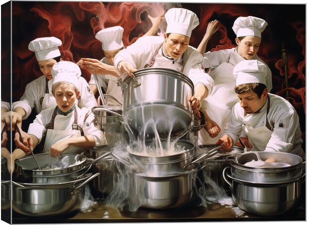 Too Many Cooks Spoil The Broth Canvas Print by Steve Smith