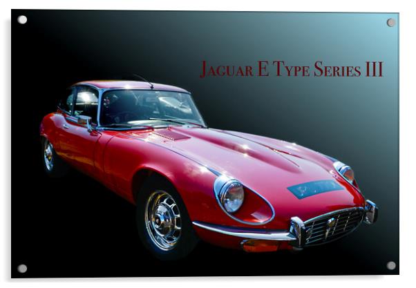 Jaguar E Type Series III Acrylic by Alison Chambers