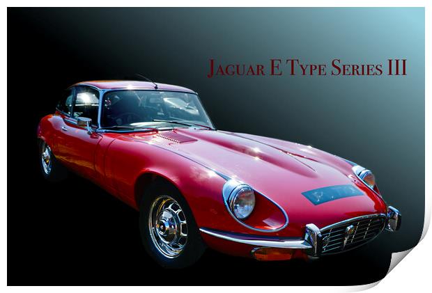 Jaguar E Type Series III Print by Alison Chambers