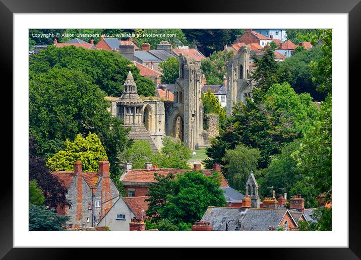 Glastonbury Abbey Framed Mounted Print by Alison Chambers