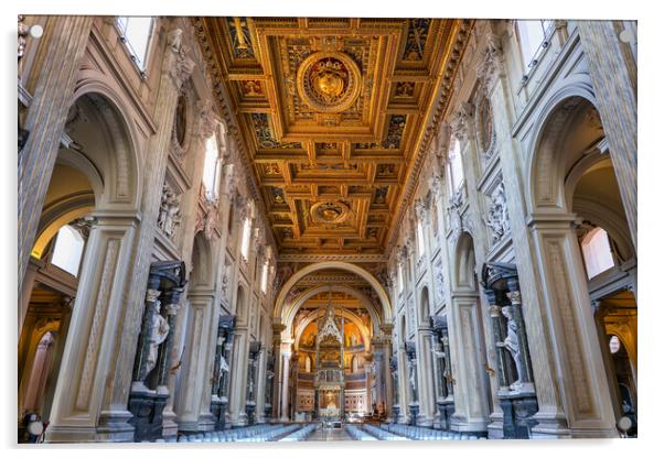 Basilica di San Giovanni in Laterano Interior Acrylic by Artur Bogacki