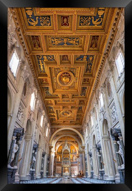 Basilica of St John Lateran Interior In Rome Framed Print by Artur Bogacki