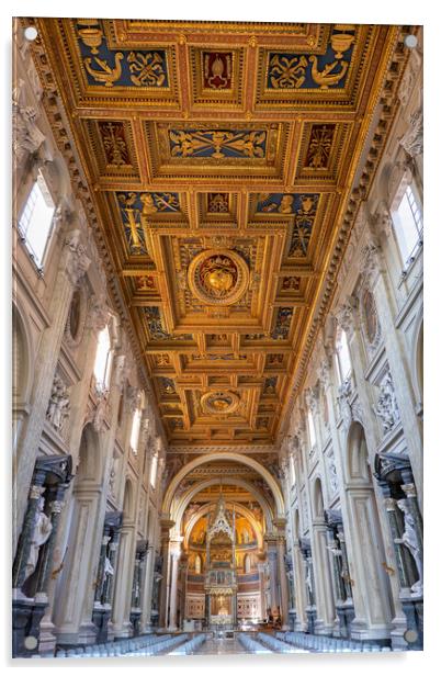 Basilica of St John Lateran Interior In Rome Acrylic by Artur Bogacki