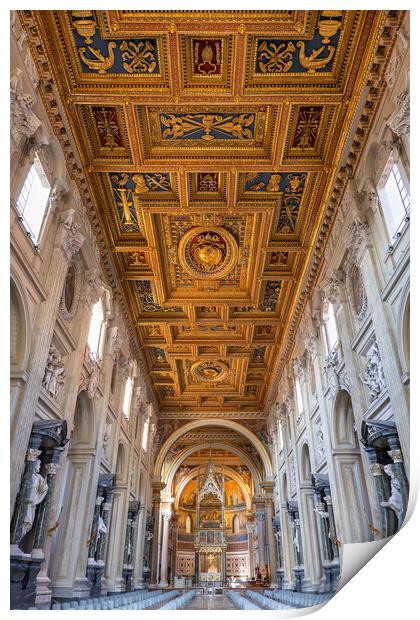 Basilica of St John Lateran Interior In Rome Print by Artur Bogacki