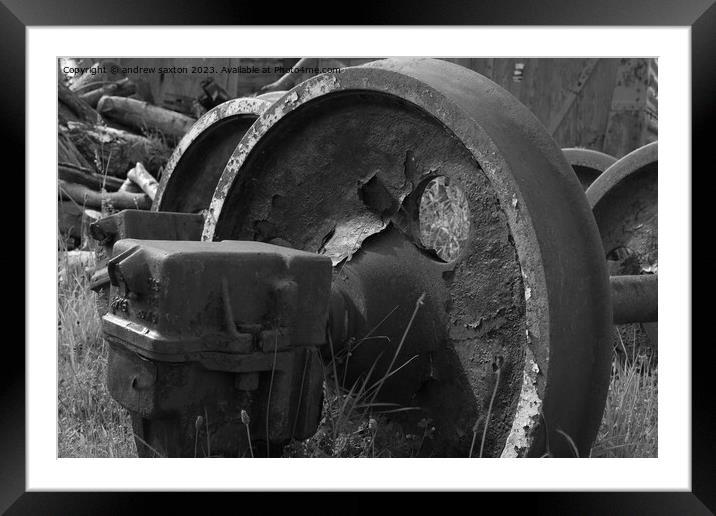 Old Wheels Framed Mounted Print by andrew saxton