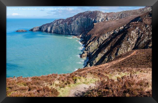 Gogarth Bay and North Stack Anglesey  Framed Print by Pearl Bucknall
