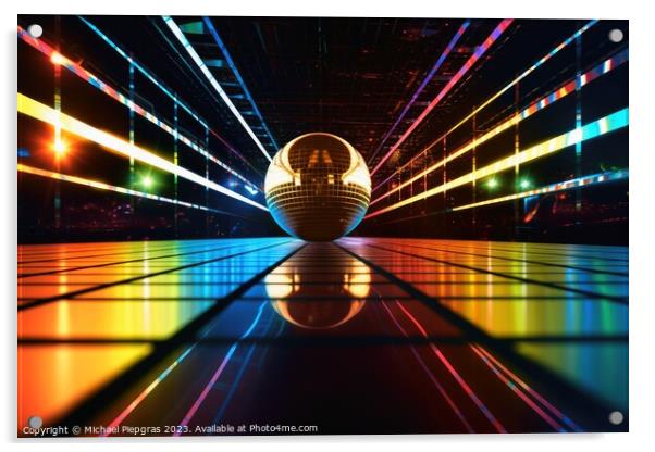 Nightlife disco ball concept created with generative AI technolo Acrylic by Michael Piepgras