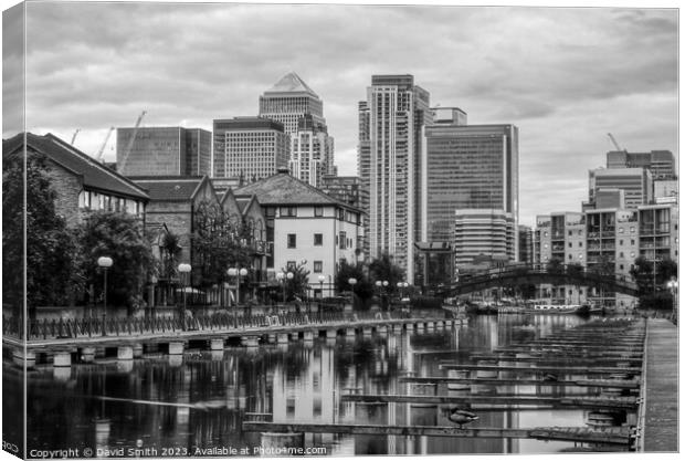 Canary Wharf from Mudchute Canvas Print by David Smith