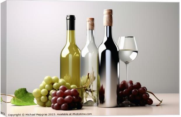 Wine concept of tasty wine in glasses and bottles created with g Canvas Print by Michael Piepgras