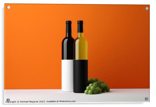 Wine concept of tasty wine in glasses and bottles created with g Acrylic by Michael Piepgras