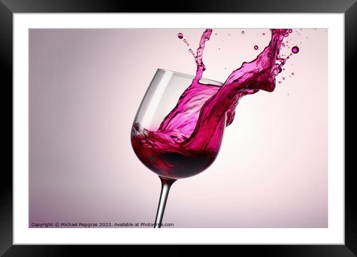 Wine concept of tasty wine in glasses and bottles created with g Framed Mounted Print by Michael Piepgras