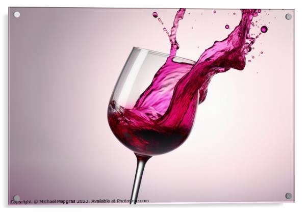 Wine concept of tasty wine in glasses and bottles created with g Acrylic by Michael Piepgras