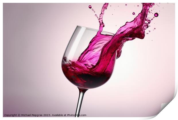 Wine concept of tasty wine in glasses and bottles created with g Print by Michael Piepgras