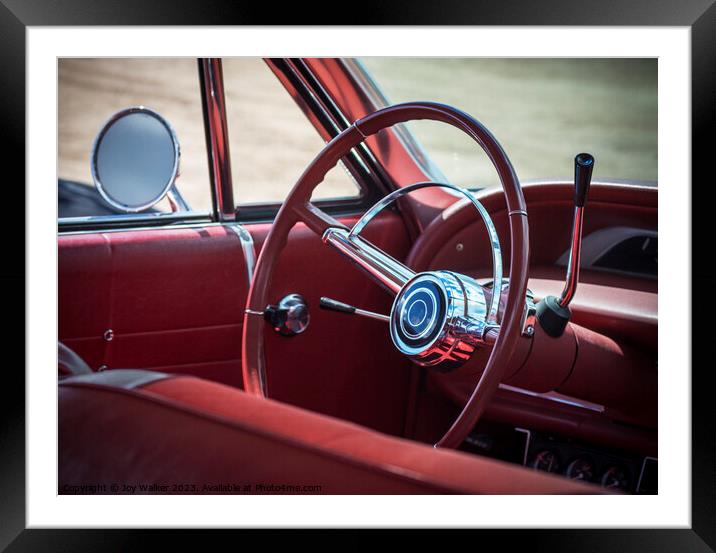 The interior of a Chevrolet Impala car Framed Mounted Print by Joy Walker