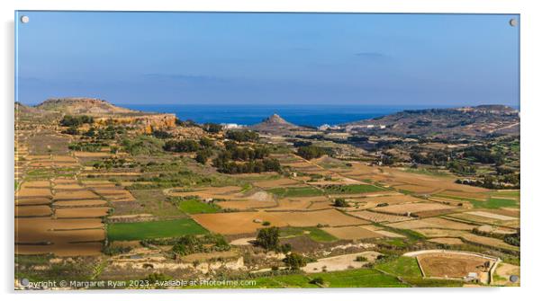 Gozo Landscape Acrylic by Margaret Ryan