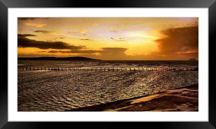 Somerset Sunset. Framed Mounted Print by paul cowles
