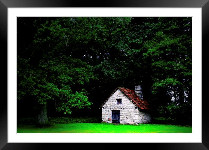 Cottage in the woods Framed Mounted Print by Fabrizio Troiani