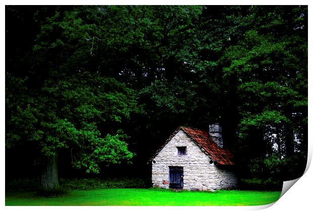 Cottage in the woods Print by Fabrizio Troiani