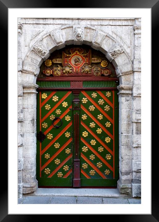 Brotherhood of Blackheads Fraternity Hall Door, Old Town, Tallin Framed Mounted Print by Fabrizio Troiani