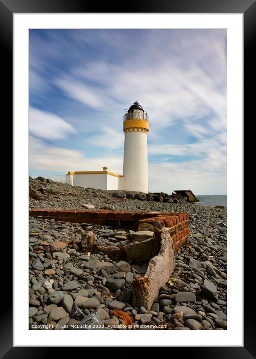 Lochryan Lighthouse Cairnryan Scotland Framed Mounted Print by Les McLuckie