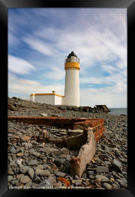 Lochryan Lighthouse Cairnryan Scotland Framed Print by Les McLuckie