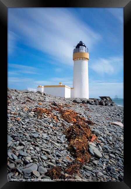 Lochryan Lighthouse Framed Print by Les McLuckie