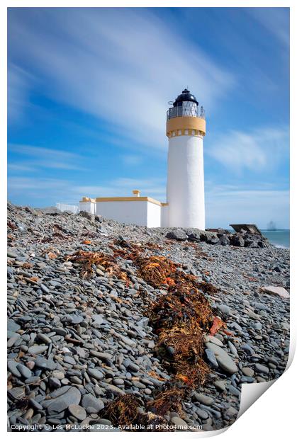 Lochryan Lighthouse Print by Les McLuckie