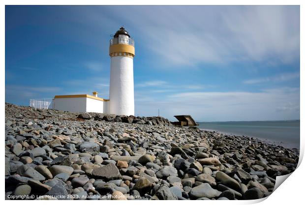 Lochryan Lighthouse long exposure Print by Les McLuckie