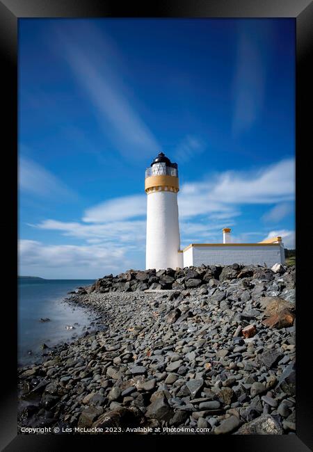 Lochryan Lighthouse Framed Print by Les McLuckie