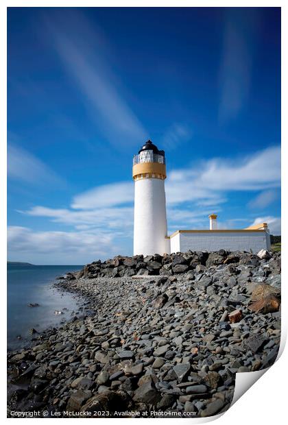 Lochryan Lighthouse Print by Les McLuckie