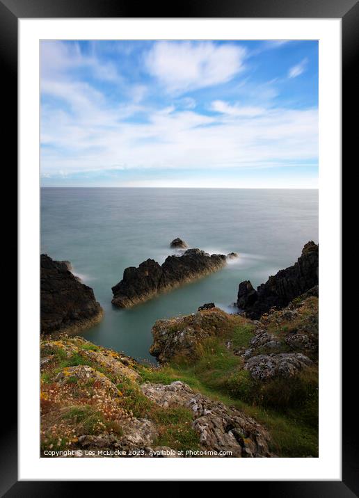 Portpatrick Coastal View Framed Mounted Print by Les McLuckie