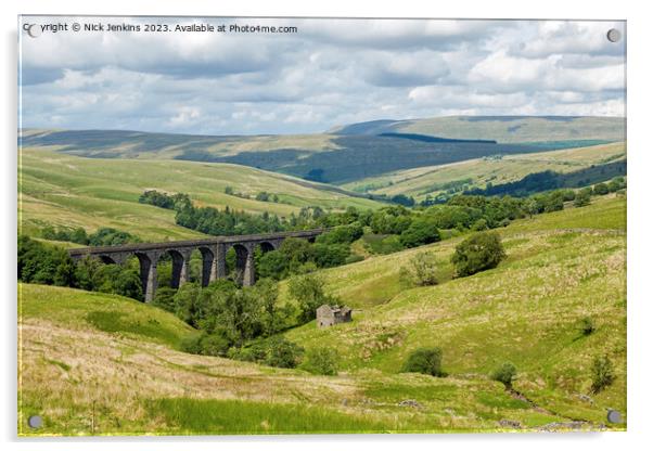 Yorkshire Dales and Viaduct above Dentdale  Acrylic by Nick Jenkins